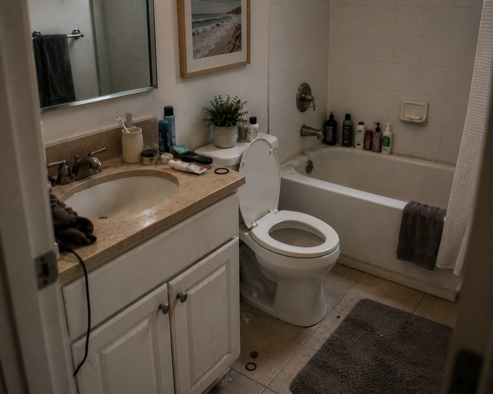 Bathroom before clean